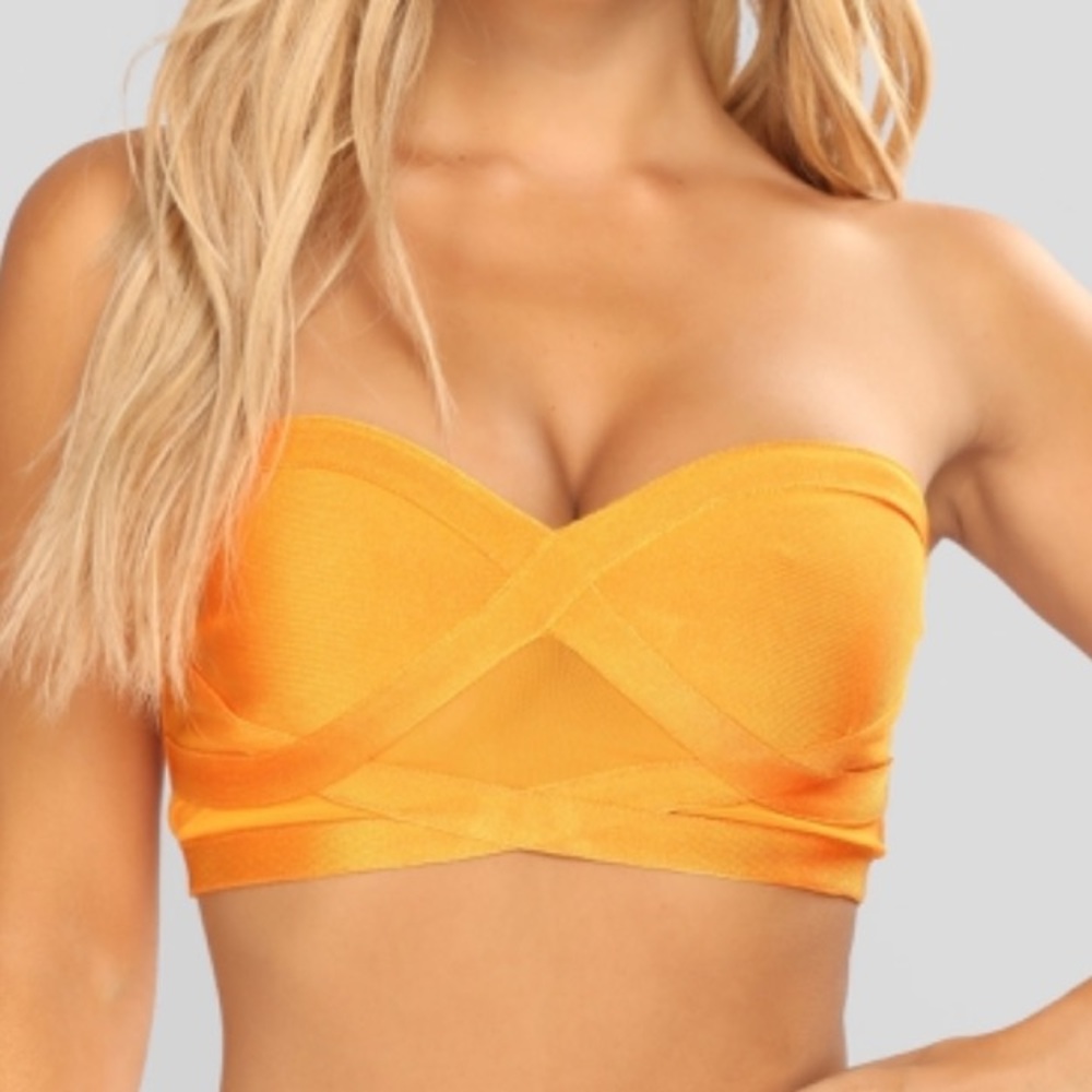 Orange Bandage Swim Top